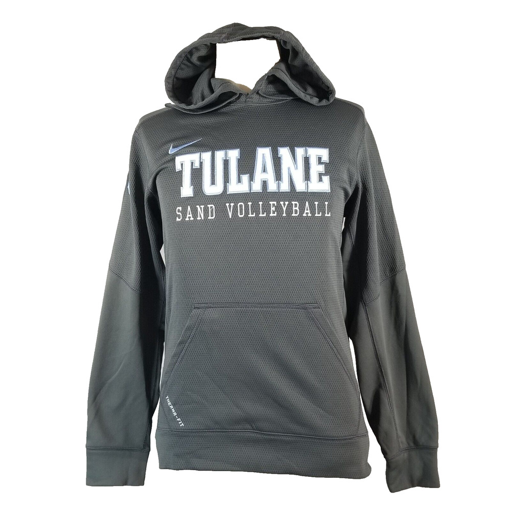 Nike Tulane University hoodie sweatshirt men's small gray Therma fit thermal